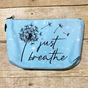 Blue 'Just Breathe' Pouch